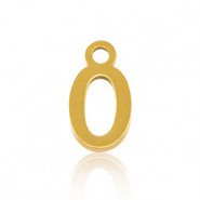 Stainless steel charm initial O Gold